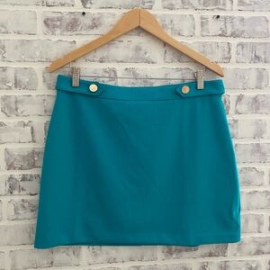 Michael Kors • Tile Blue Mini Skirt • Size Large 12 • NWT
